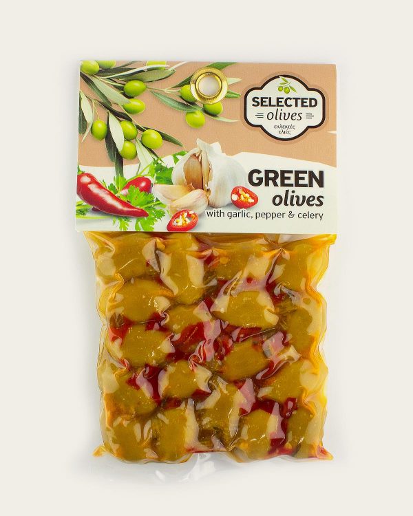 ΕΛΙΕΣ, ΠΡΑΣΙΝΕΣ ΜΕ ΡΙΓΑΝΗ 150 γρ. Σειρά Selected Olives Ελιές